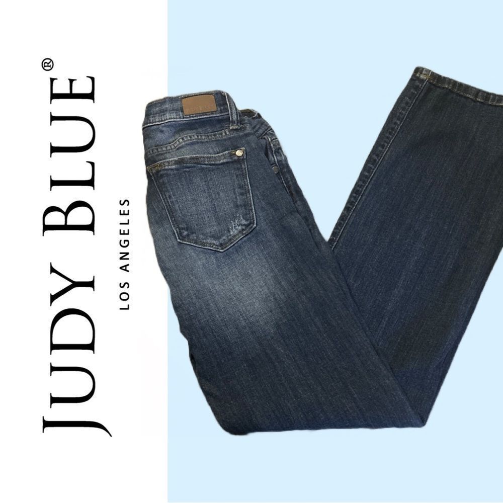 Judy Blue Women’s Dark Washed Lightly Distressed Boot Cut Jeans - Size 3/26